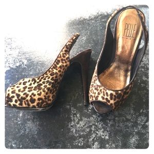 Pelle moda leopard slingbacks